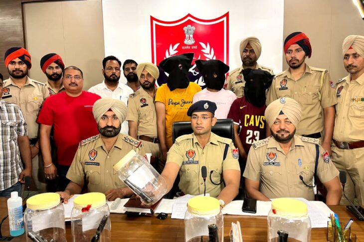 Patiala police arrested a close associate of a notorious gangster with 5 pistols