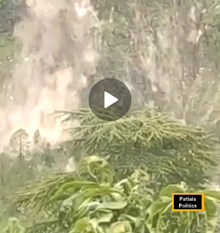 Heavy Landslide near Bagipul of Nirmand area of ​​Kullu district. 