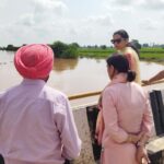 Patiala DC Sakshi Sawhney inspects flow of water in Ghaggar