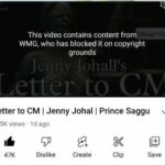 Punjab:Jenny Johal's song Letter to CM Deleted from YouTube