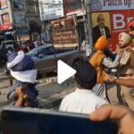 Patiala:Nihang flashes sword as police comes to rescue