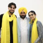 Bhagwant Mann with his son and daughter