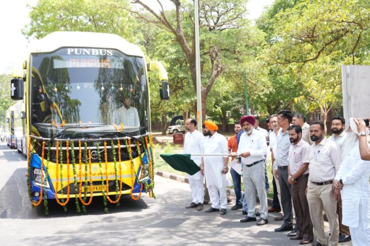 Punjab News: Bhagwant Mann Govt expands luxury bus fleet to Delhi Airport; Transport Minister Harpal Singh Cheema flags off 5 new Super Integral Volvo coaches