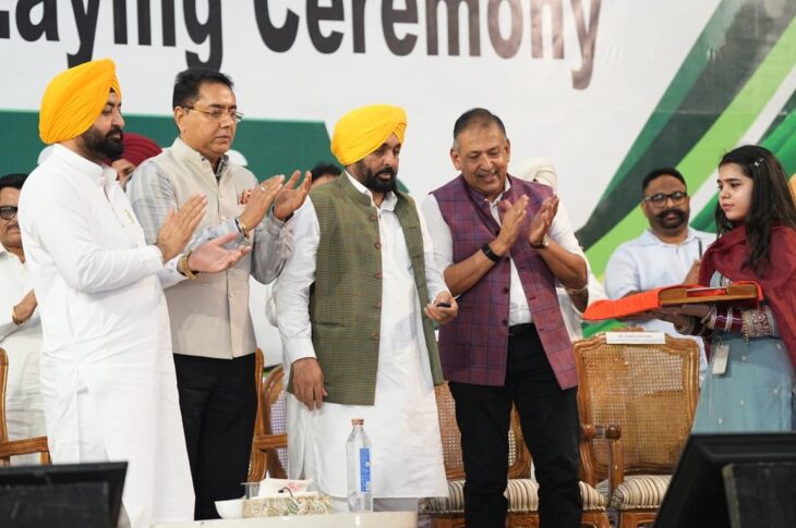 Punjab News:CM Bhagwant Singh Mann Lays Foundation Stone of India’s First-of-Its-Kind ₹1,116 Crore Vardhman-Aichi Steel Forging Plant, 500 Youth to Get Direct Employment