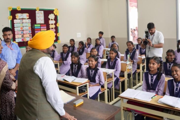 Punjab Chief Minister Bhagwant Singh Mann on Monday said that his government’s sustained focus on strengthening government schools, modernising educational infrastructure and investing in teacher training has transformed the state into the country’s top performer in school education. Inaugurating the ₹5 crore Vardhman Block at Government Primary School, Lohara, the Chief Minister said that the remarkable success of government school students in competitive examinations such as NEET (National Eligibility cum Entrance Test), JEE (Joint Entrance Examination) and the Punjab State Talent Search Examination (PSTSE) reflects the far-reaching impact of the government’s education reforms and reaffirmed that education remains the most powerful instrument for eliminating poverty and empowering future generations. Addressing the gathering after inaugurating the new block at Government Primary School, CM Bhagwant Singh Mann said, “This new block has been constructed at a cost of ₹5 crore. The entire cost has been borne by the Vardhman Textiles Group, for which I sincerely thank the group’s leadership. The new block comprises 18 classrooms for students, along with furniture, and three rooms for the teaching staff.” The Chief Minister said, “The Vardhman Textiles Group has been making a significant contribution towards strengthening educational infrastructure, particularly in government schools. The group has also constructed school buildings in the government schools of Lohara, Giaspura, Kasabad, Ladowal, Sekhewal and others. No freebie or concession can eliminate poverty or other social maladies in the state, but education is the key that can pull people out of this vicious circle by raising their standard of living.” He noted, “Due to the strenuous efforts of his government, Punjab has surpassed Kerala, Maharashtra and Delhi to secure the number one position in primary and middle-school education. The state government has upgraded primary and middle-school education, strengthened the system, introduced smart classrooms and provided advanced training to teachers. As a result of these efforts, Punjab is excelling in the school education sector and NITI (National Institution for Transforming India) Aayog, one of the Government of India’s premier institutions, has released new figures showing that Punjab has surpassed Kerala, Maharashtra and Delhi to secure the number one position in primary and middle-school education.” The Chief Minister said, “For the last four years, the state government has focused on teacher training, modern teaching methods and smart classrooms, and today Punjab stands at the top. Earlier Kerala held the top position, but now Punjab has claimed the number one rank with a huge margin. More such efforts will be made in the coming time too. Education is the light that illuminates the world by dispelling darkness, due to which the state government is laying special thrust on it.” The Chief Minister said, “Nearly three lakh students are studying in government schools across Ludhiana district, which has 16 Schools of Eminence, 11 Schools of Brilliance and 35 Schools of Happiness. Two more Schools of Eminence at Millerganj and Division No. 3, Ludhiana, have been completed and will soon be dedicated to the public. As many as 146 students qualified the NEET examination, 33 students qualified the JEE Main examination, nine students qualified the JEE Advanced examination and 47 students qualified the PSTSE.”