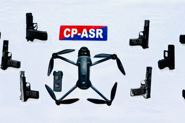 Punjab News:SEVEN LINKED TO CROSS-BORDER SUPPLY NETWORKS HELD WITH 10 PISTOLS, 1KG HEROIN, ONE DRONE