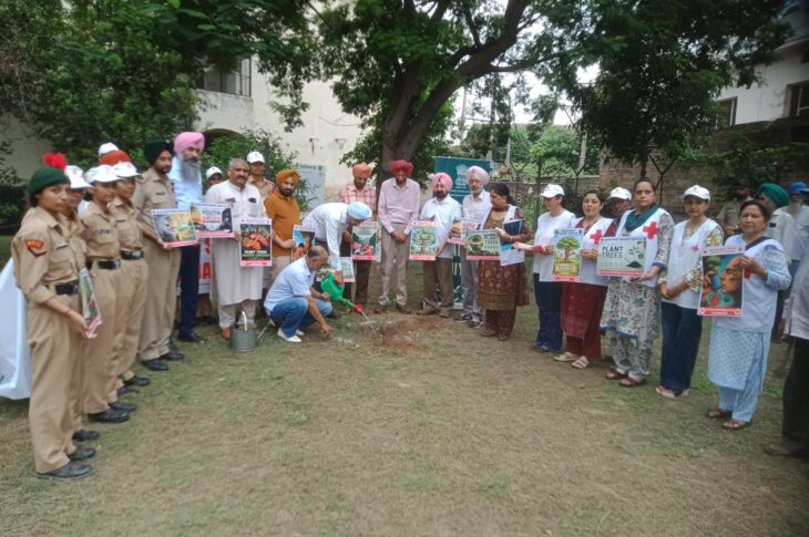 Patiala News:Red Cross's tree planting effort commendable: Gill, Dhillon, Tiwana