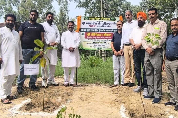 Patiala News:Chairman Tejinder Mehta Plants 5,801st Sapling