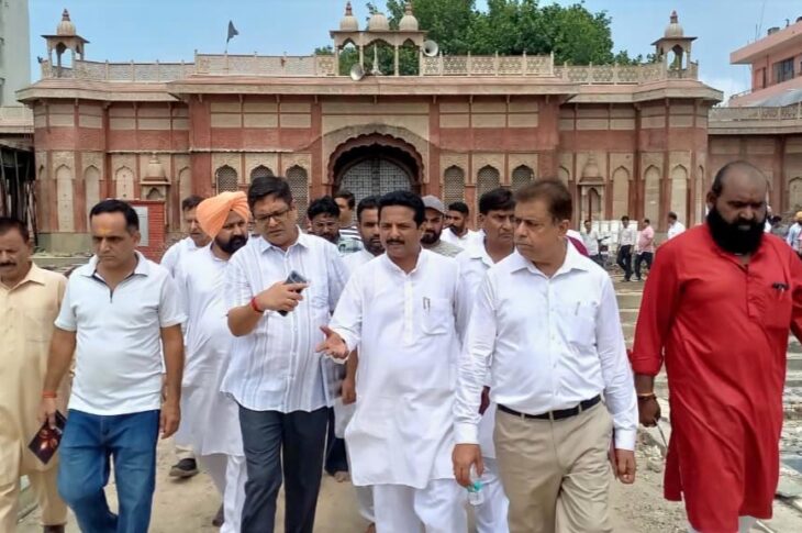 Patiala News:Chairman Mehta Visits Kali Mata Temple Again Inspects Ongoing Reconstruction Works at the Temple