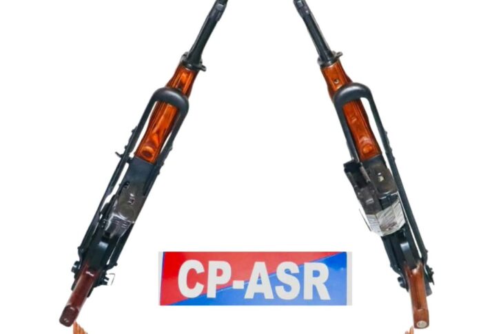 Punjab News:TWO AK-47 RIFLES, 50 LIVE CARTRIDGES RECOVERED IN AMRITSAR; THREE HELD