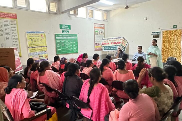 Patiala News:Awareness camp for ASHA workers on stubble management was organized in village Kauli.