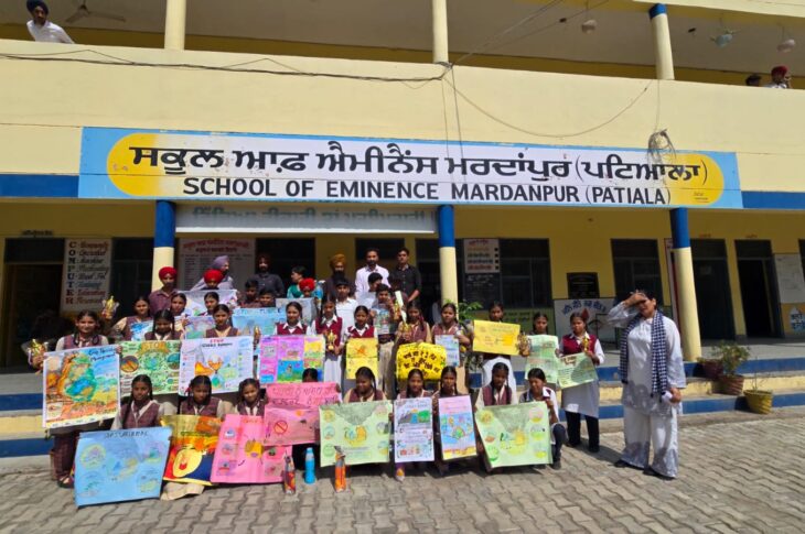 Patiala  News:Various competitions held at School of Eminence, Mendarinpur regarding non-burning of stubble